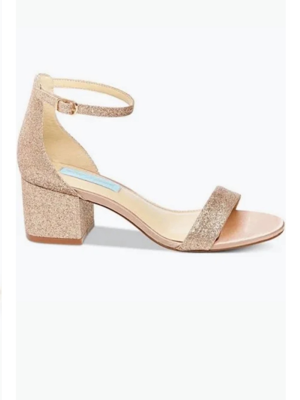 Blue By Betsey Johnson Mari Miri Champagne Glitter Ankle Strap Sandals